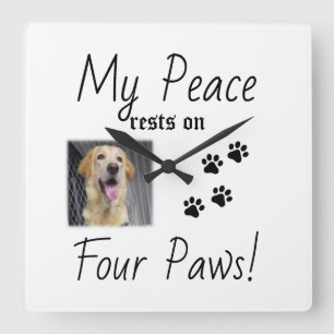 My Peace Rust On Four Paws - Schattigee Pet Lover  Vierkante Klok