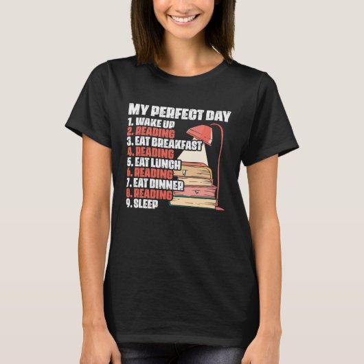 My Perfect Day Gag Book Reading Library Book  Book T-shirt (Voorkant)