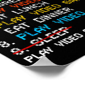 My Perfect Day Play Video Games Funny Gamer Gaming Poster (Hoek)