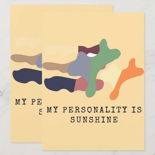 My Personality is Sunshine Kaart (Voorkant / Achterkant)