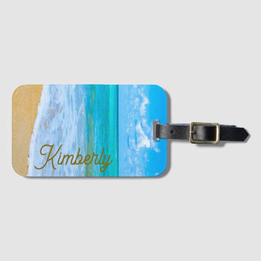 My Personalized Tropical Beach Bagagelabel (Voorkant (horizontaal))