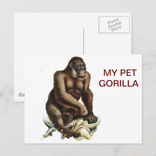 MY PET GORILLA BRIEFKAART (Voorkant / Achterkant)