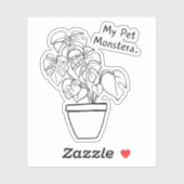 My Pet Monstera 3 x 3 inch Vinyl Sticker (Vel)
