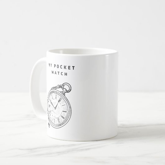 My Pocket Watch" Minimalist Time-Themed Mug Koffiemok (Voorkant links)