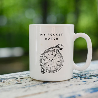My Pocket Watch" Minimalist Time-Themed Mug Koffiemok