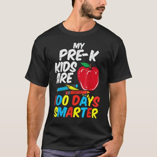 My Pre K Kids 100 Days Smarter Apple 100th Day Tea T-shirt (Voorkant)