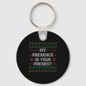 My Presence Is Your Present Ugly Christmas Funny X Sleutelhanger (Voorkant)