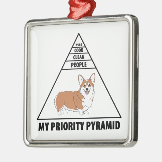 My Priority Pyramid Corgi Metalen Ornament (Links)