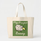 "My Project Baaag" Sheep Cartoon Project Bag Grote Tote Bag (Voorkant)
