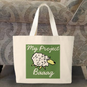 "My Project Baaag" Sheep Cartoon Project Bag Grote Tote Bag