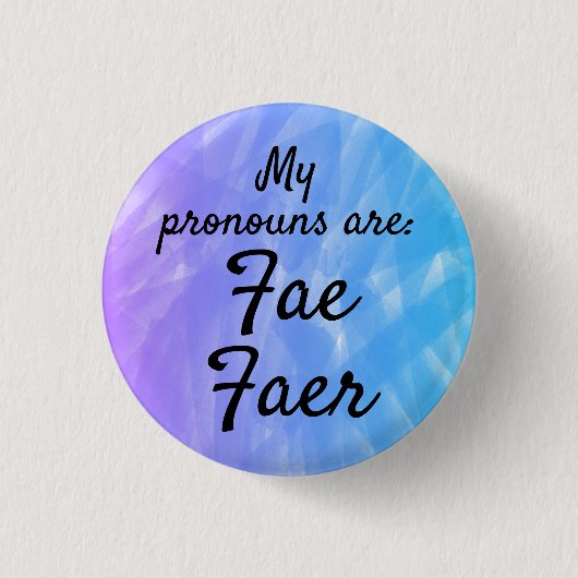 My pronouds are Fae Faer Ronde Button 3,2 Cm (Voorkant)