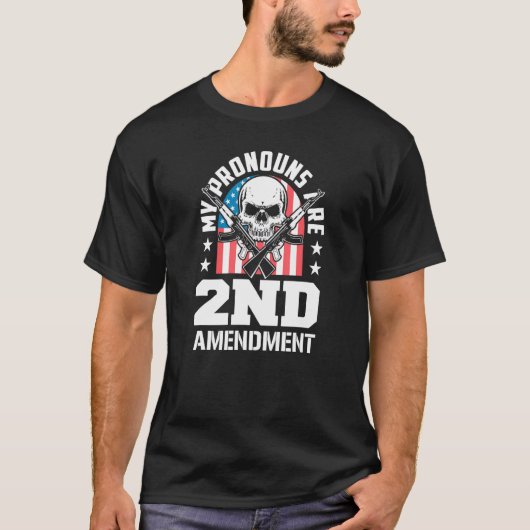 My Pronouns Are 2nd Amendment Pro Gun Pro USA Patr T-shirt (Voorkant)