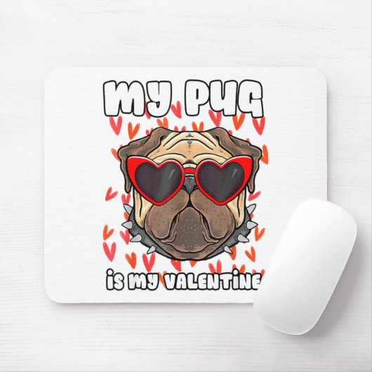 My Pug In My Valentine Cute Valentineu2019s Day Pe Muismat (Met muis)
