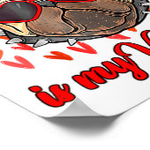 My Pug In My Valentine Cute Valentineu2019s Day Pe Poster (Hoek)