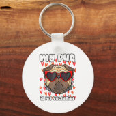 My Pug In My Valentine Cute Valentineu2019s Day Pe Sleutelhanger (Voorkant)
