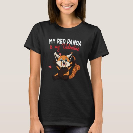My Red Panda Is My Valentine Panda Bear Cupid Vale T-shirt (Voorkant)