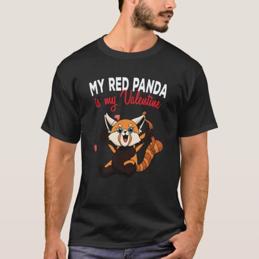 My Red Panda Is My Valentine Panda Bear Cupid Vale T-shirt (Voorkant)