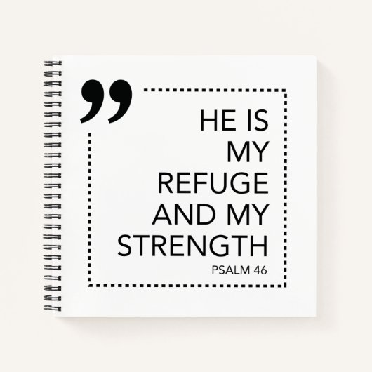 My Refuge and Strength Schrift belooft de Schrift Notitieboek (Voorkant)
