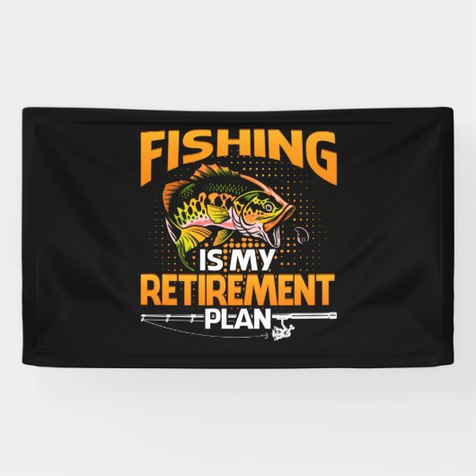 My Retication Plan is Fishing Fly Fishing Retired. Spandoek (Horizontaal)