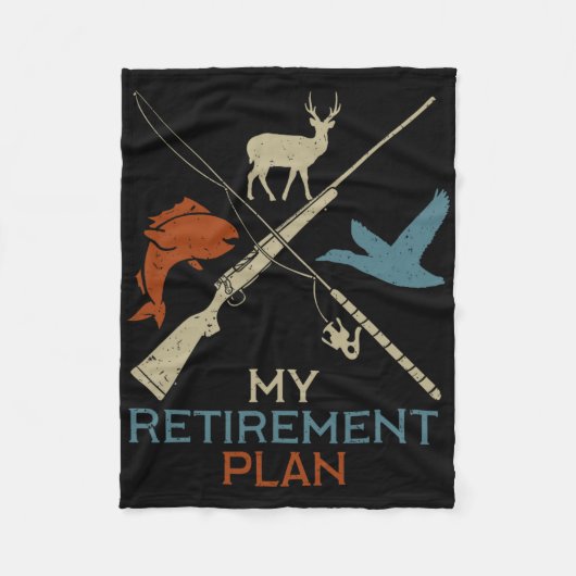 My Retirement Plan Hunting Fishing Hunter Grandfat Fleece Deken (Voorkant)