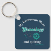 My Retirement Plans: Genealogy and Quilting Sleutelhanger (Voorkant)