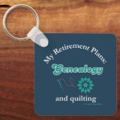My Retirement Plans: Genealogy and Quilting Sleutelhanger (Voorkant)