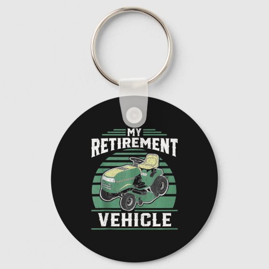 My Retirement Vehicle Funny Riding Lawn Mower Retr Sleutelhanger (Voorkant)