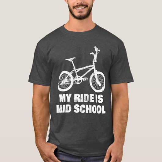 My Ride Is Mid School funny T-shirt (Voorkant)