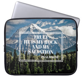 My Rock My Salvation Christelijk Bible Mountain Laptop Sleeve