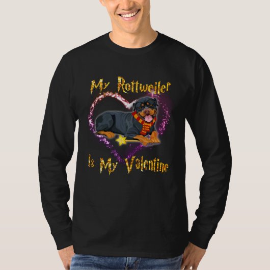 My Rottweiler is My Valentine T-shirt (Voorkant)