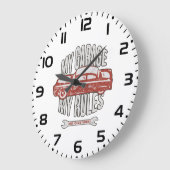 My Rules Classic Red Car Retro Mechanic Grote Klok (Hoek)