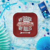 My Rules Classic Red Car Retro Mechanic Papieren Bordje (Feest)