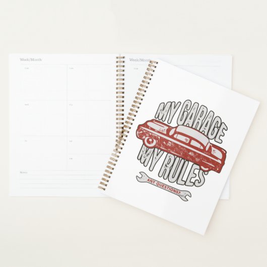 My Rules Classic Red Car Retro Mechanic Planner (Display)