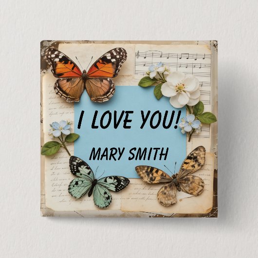 My Scrapbook Vierkante Button 5,1 Cm (Voorkant)