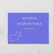 My Sheep Hear My Voice Christian Postcard Briefkaart (Voorkant / Achterkant)