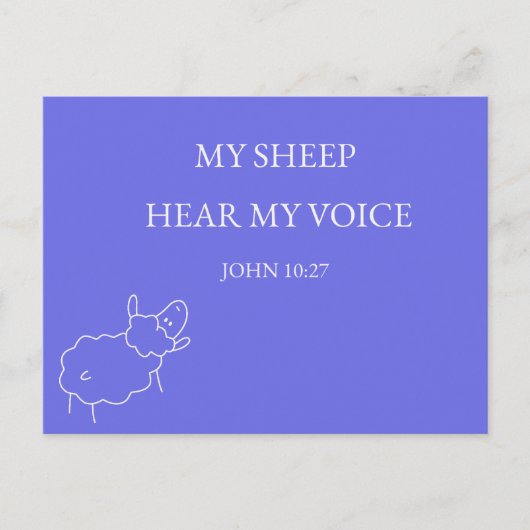 My Sheep Hear My Voice Christian Postcard Briefkaart (Voorkant)