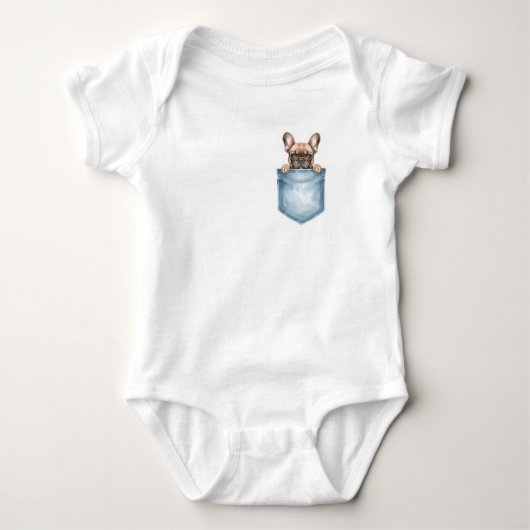 My Sibling is a Frenchie Pocket Baby Bodysuit (Voorkant)