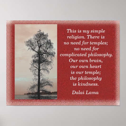My Simple Religion - Dalai Lama quote -art print (Voorkant)