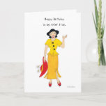 My sister Fran Kaart<br><div class="desc">Girl in a bright yellow outfit and holding a bright red hat.</div>