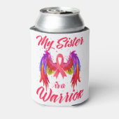 My Sister Is A Warrior Breast Cancer Awareness Blikjeskoeler (Blikje Achterkant)