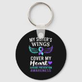 My Sister's Wings Cover Heart Suicide Awareness Ri Sleutelhanger (Voorkant)