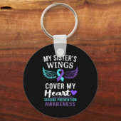 My Sister's Wings Cover Heart Suicide Awareness Ri Sleutelhanger (Voorkant)