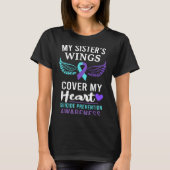 My Sister's Wings Cover Heart Suicide Awareness Ri T-shirt (Voorkant)