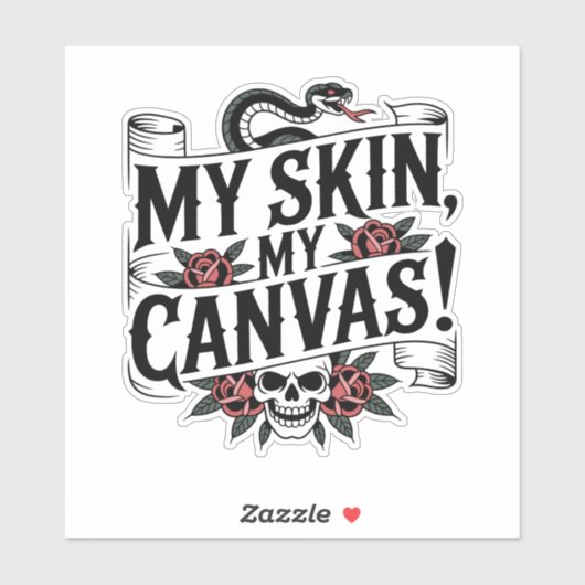 My Skin, My Canvas Tattoo Art Sticker (Vel)