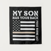 My Son Has Your Back Proud Marine Dad Usa Flag Wandkleed (Voorkant)