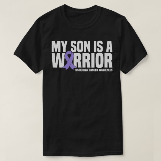 My Son is a Warrior Testicular Cancer Awareness T-shirt (Design voorkant)