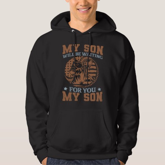 My Son Will Be Waiting on You At Home Baseball Cat Hoodie (Voorkant)