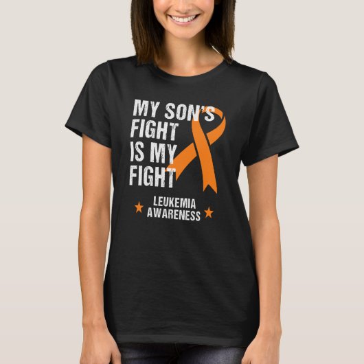 My Son's Fight is My Fight Leukemia Awareness T-shirt (Voorkant)