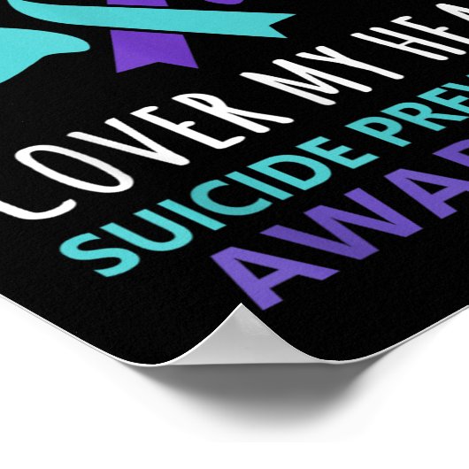 My Son's Wings Cover Heart Suicide Awareness Ribbo Poster (Hoek)