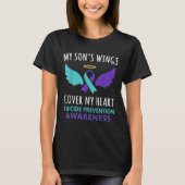 My Son's Wings Cover Heart Suicide Awareness Ribbo T-shirt (Voorkant)